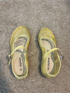 SeaVees Yellow Mary Jane Espadrille Shoes